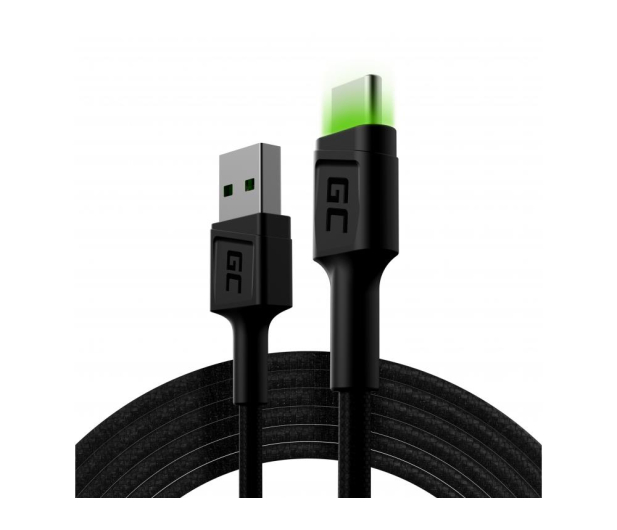 GREENCELL USB - USB-C Ray 2m LED QC 3.0 czarny - 546124 - zdjęcie 2
